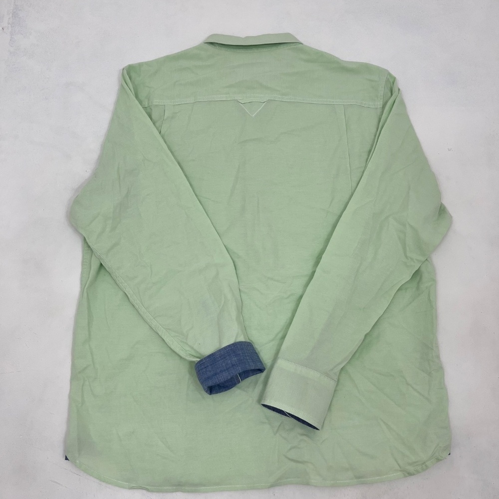 Tommy Bahama Men’s‎ L Lime Green Stretch Shirt Long Sleeve Tropical Casual - Picture 7 of 10